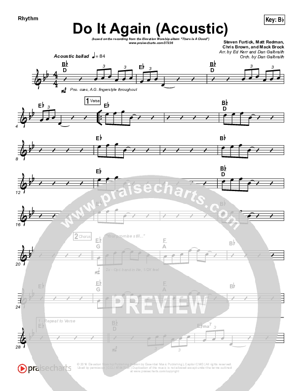 Do It Again (Acoustic) Rhythm Chart (Elevation Worship)