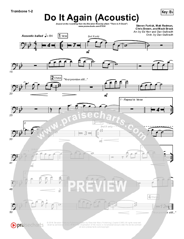 Do It Again (Acoustic) Trombone 1/2 (Elevation Worship)