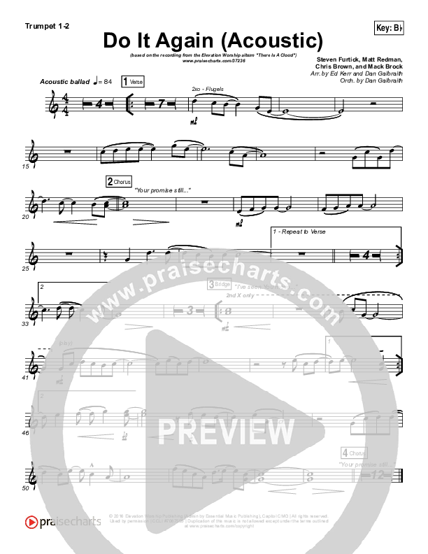 Do It Again (Acoustic) Trumpet 1,2 (Elevation Worship)