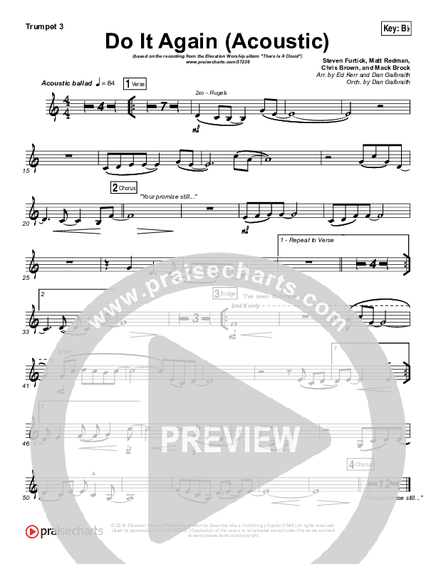 Do It Again (Acoustic) Trumpet 3 (Elevation Worship)