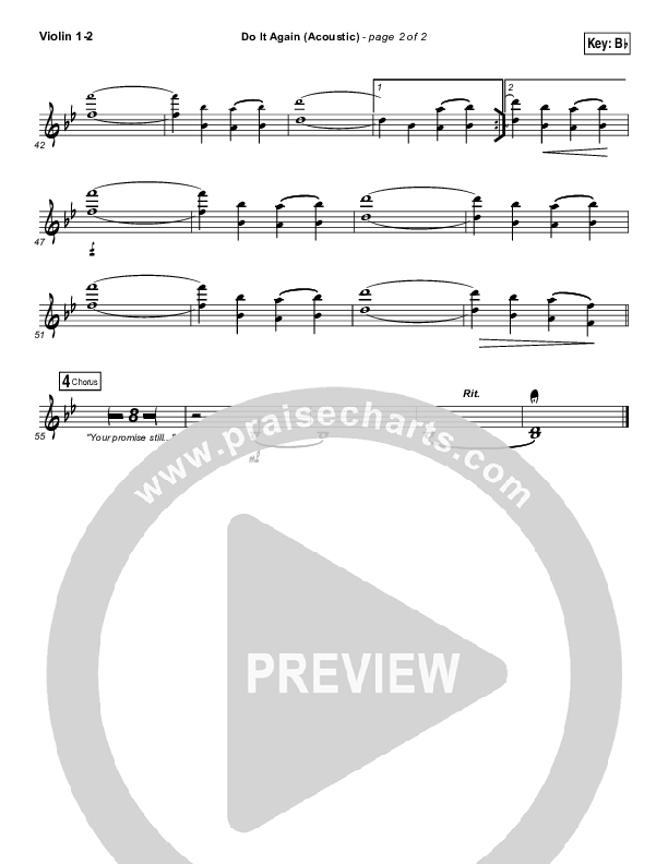 Do It Again (Acoustic) Violin 1/2 (Elevation Worship)