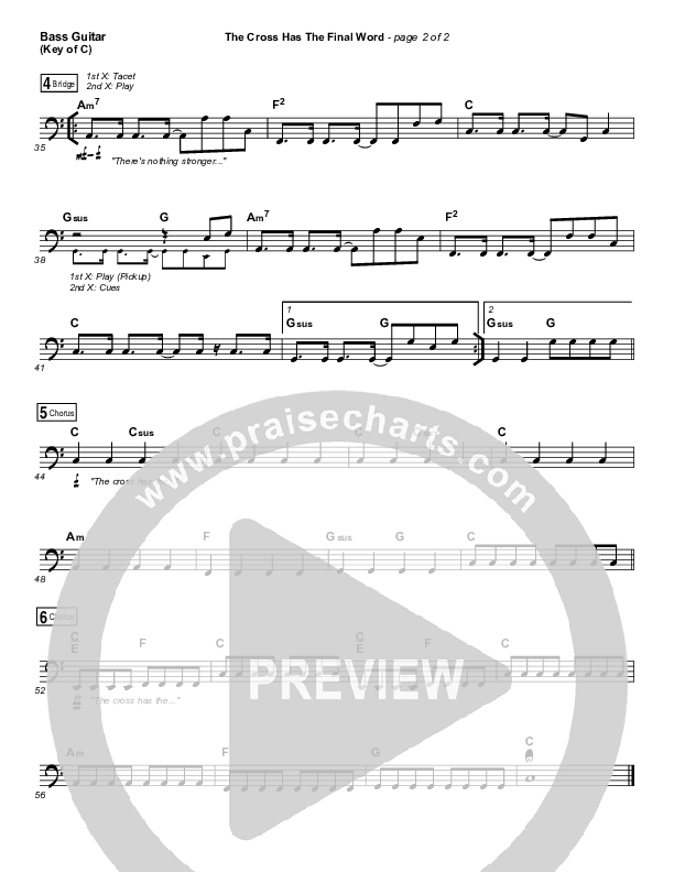 The Cross Has The Final Word Bass Guitar (Cody Carnes)