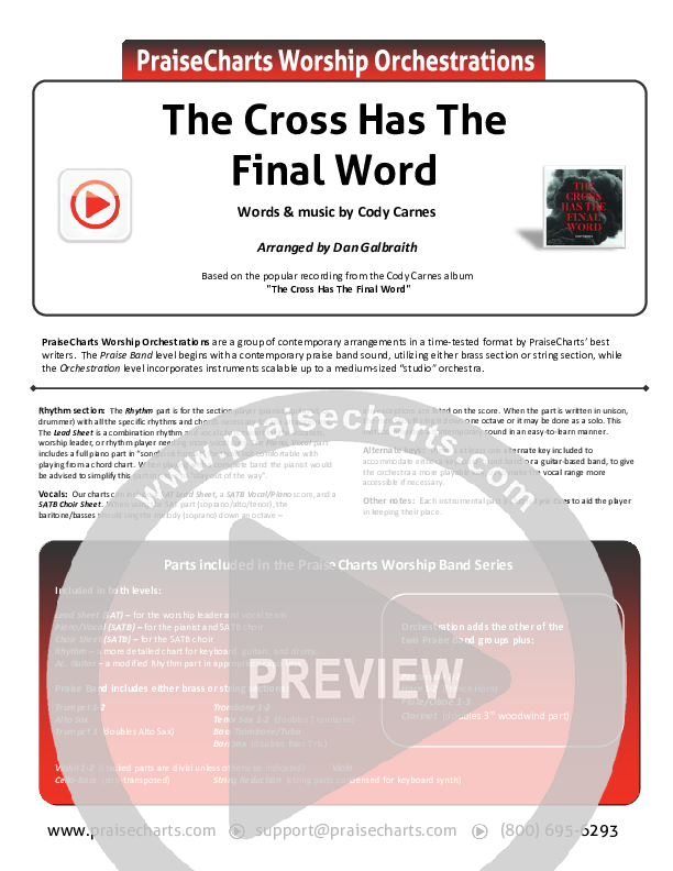 The Cross Has The Final Word Cover Sheet (Cody Carnes)