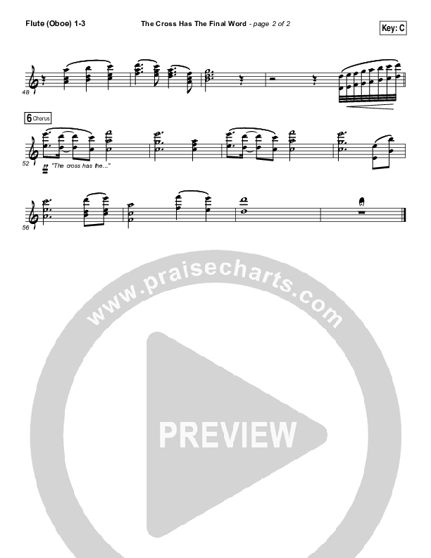 The Cross Has The Final Word Flute/Oboe 1/2/3 (Cody Carnes)