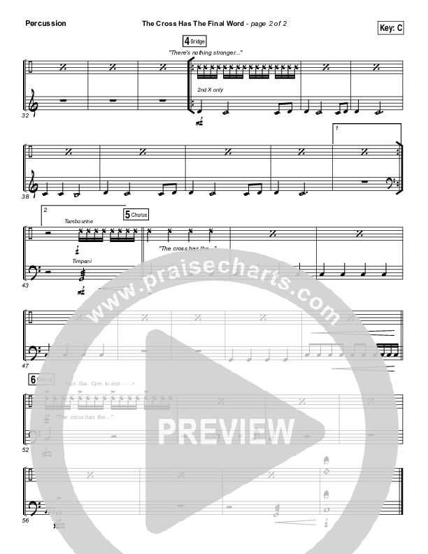 The Cross Has The Final Word Percussion (Cody Carnes)