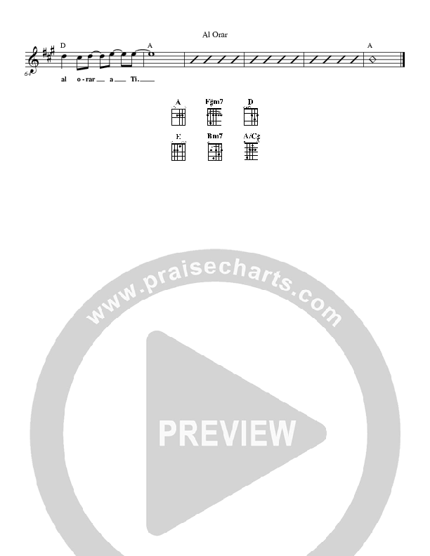 Al Orar (As We Pray) Lead Sheet (Gateway Worship Español)