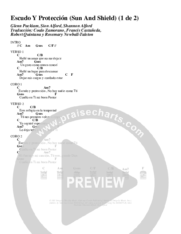 Escudo Y Procteccion (Sun And Shield) Chords & Lyrics (Gateway Worship Español)