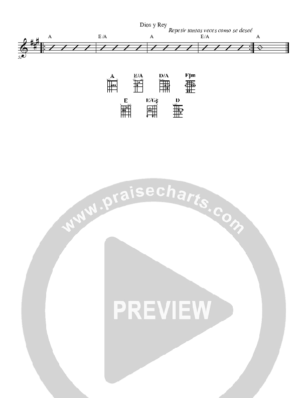 Dios y Rey (God And King) Lead Sheet (Gateway Worship Español)