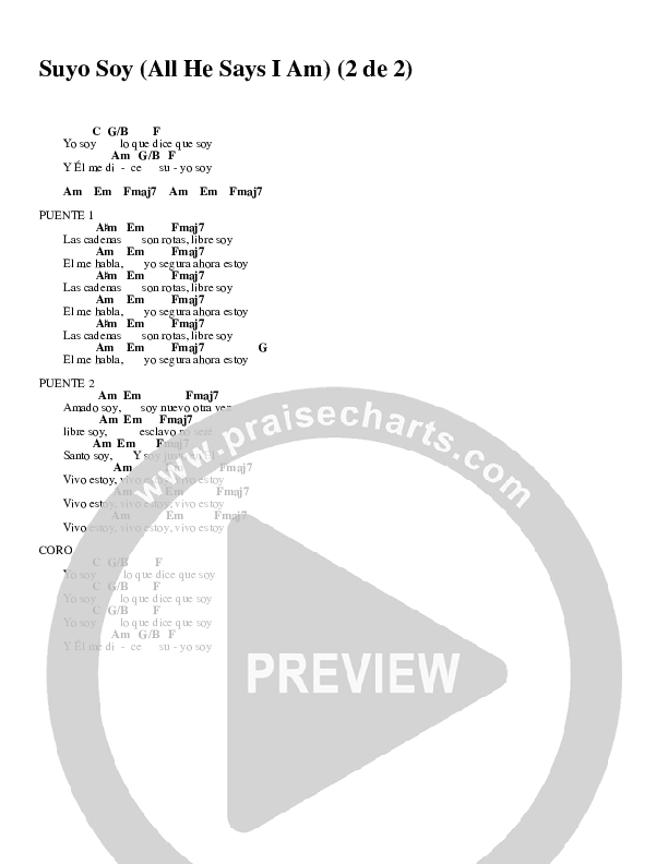 Suyo Soy Chords & Lyrics (Gateway Worship Español)