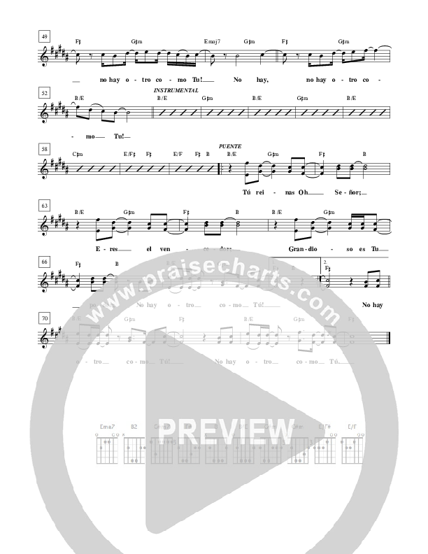No Hay Otro Como Tu (Great Great God) Lead Sheet (Gateway Worship Español)