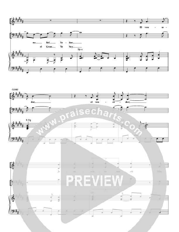 El Vencedor (Victorious) Piano/Vocal (SATB) (Gateway Worship Español)