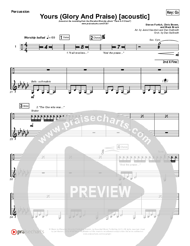 Yours (Glory And Praise) (Acoustic) Percussion (Elevation Worship)