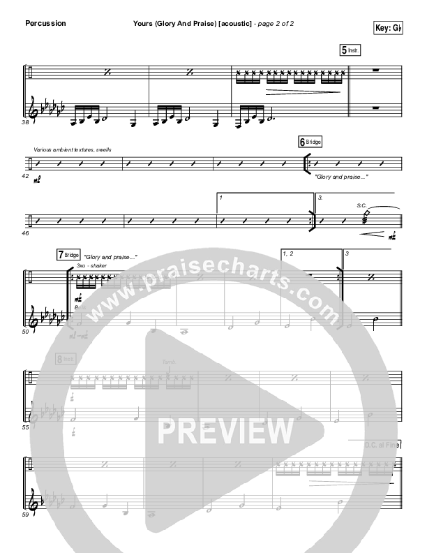 Yours (Glory And Praise) (Acoustic) Percussion (Elevation Worship)