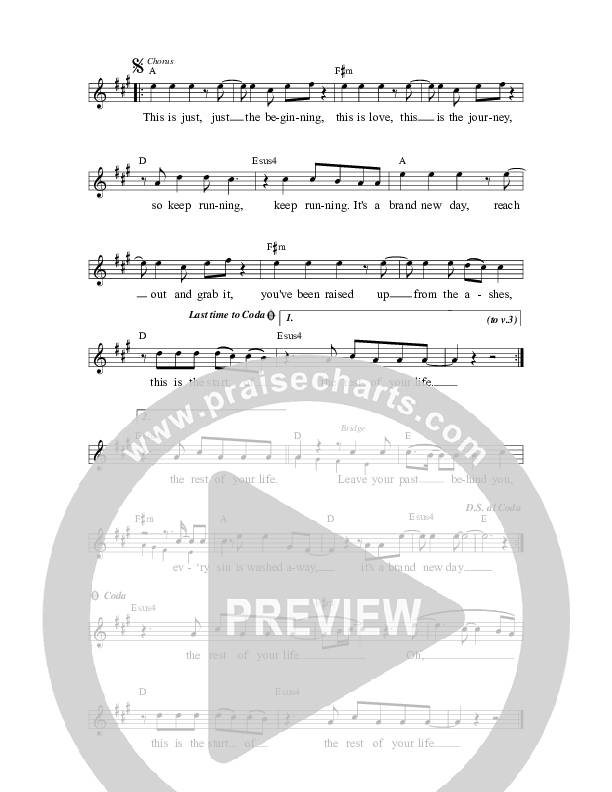 Just The Beginning Lead Sheet (Greg Sykes)