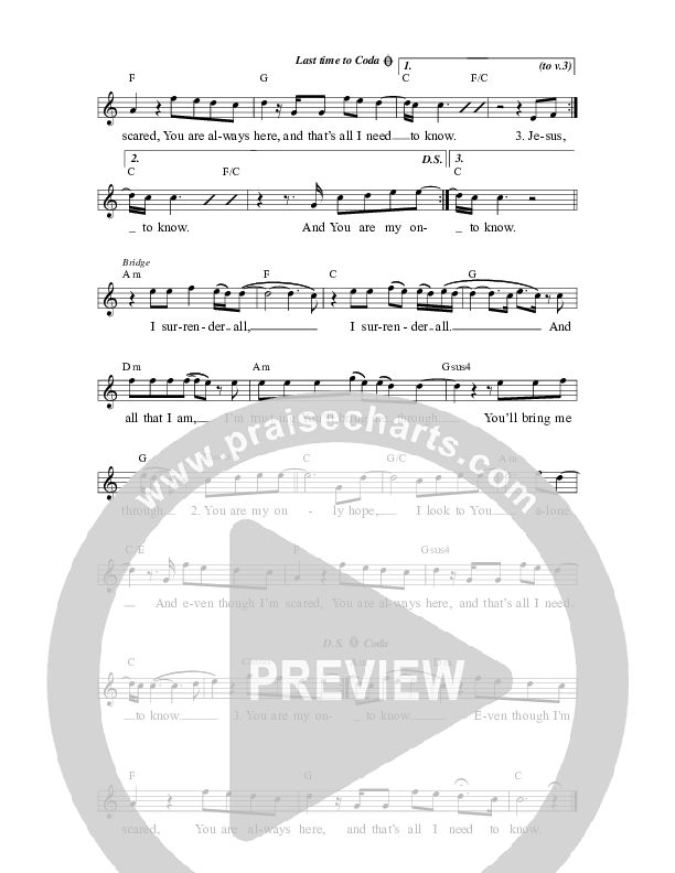 All I Need To Know Lead Sheet (Greg Sykes)