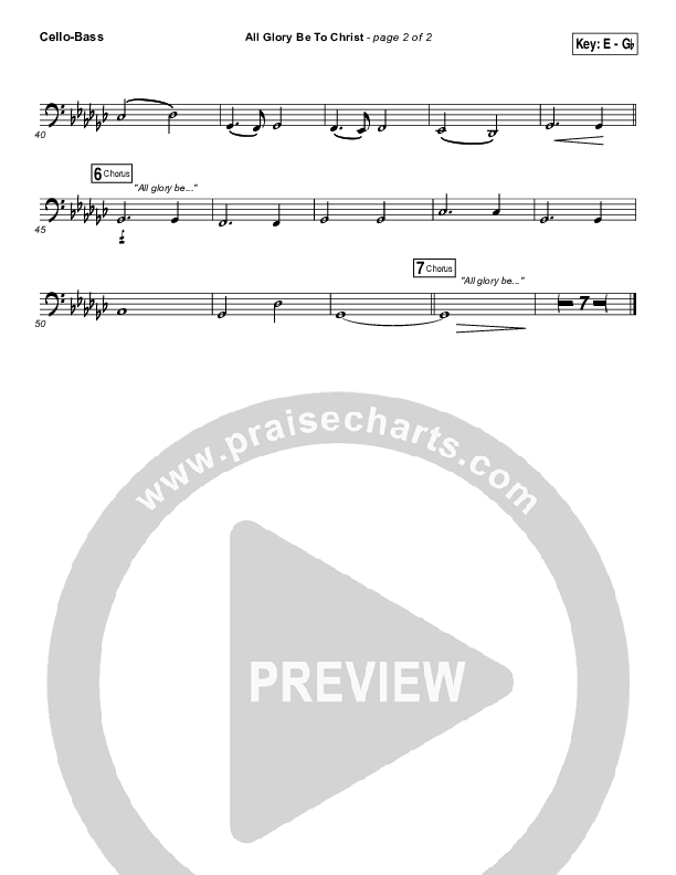 All Glory Be To Christ Cello/Bass (Kings Kaleidoscope)