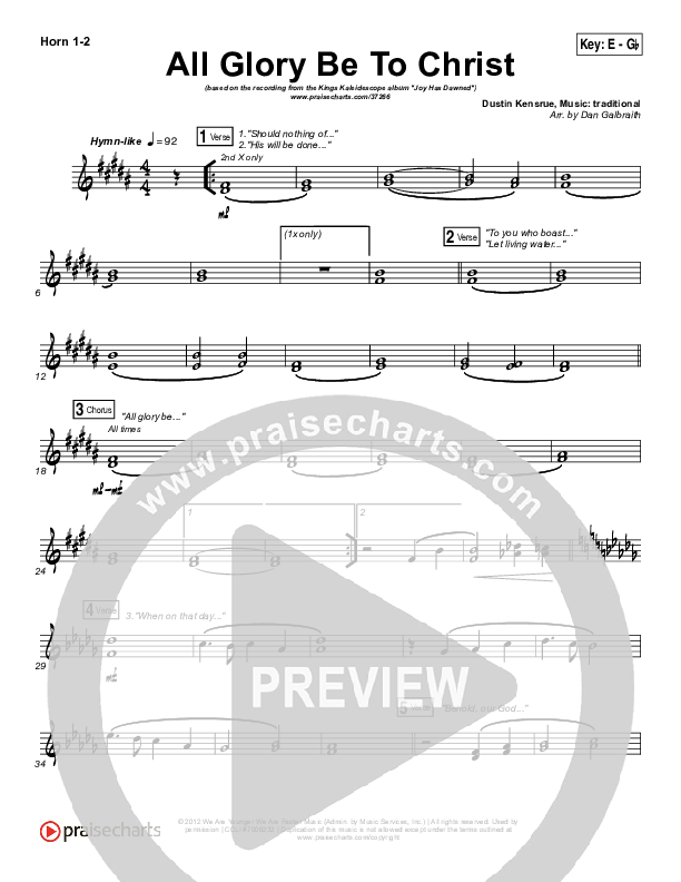 All Glory Be To Christ French Horn 1/2 (Kings Kaleidoscope)