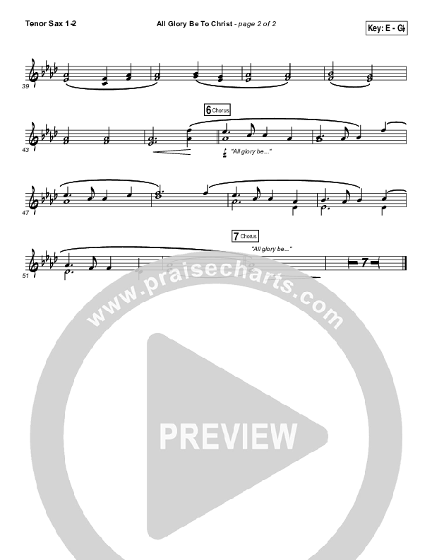 All Glory Be To Christ Tenor Sax 1/2 (Kings Kaleidoscope)