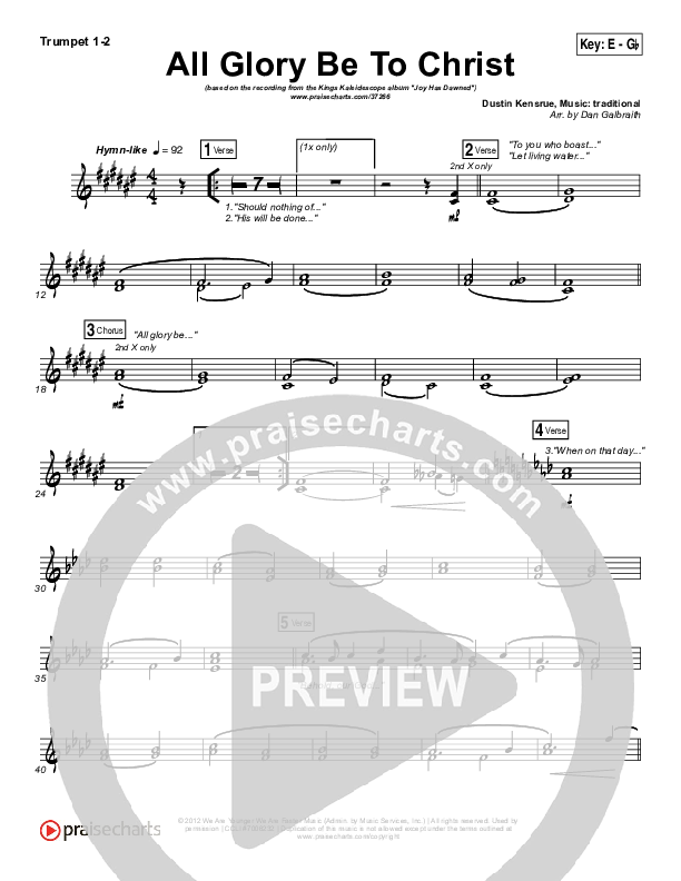 All Glory Be To Christ Trumpet 1,2 (Kings Kaleidoscope)