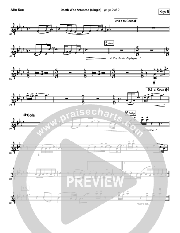 Death Was Arrested Alto Sax (North Point Worship / Seth Condrey)
