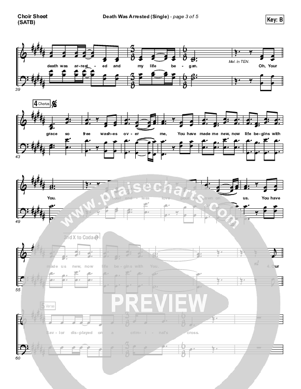 Death Was Arrested Choir Vocals (SATB) (North Point Worship / Seth Condrey)