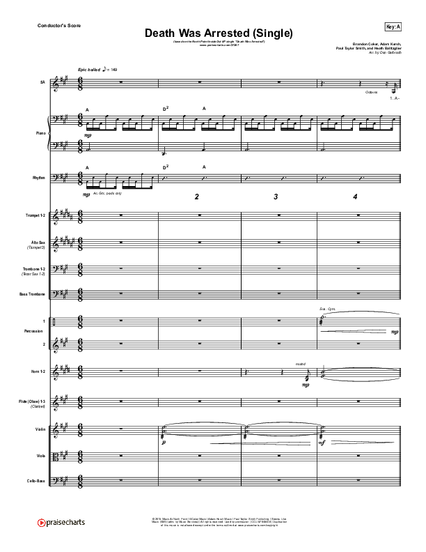 Death Was Arrested Orchestration (North Point Worship / Seth Condrey)