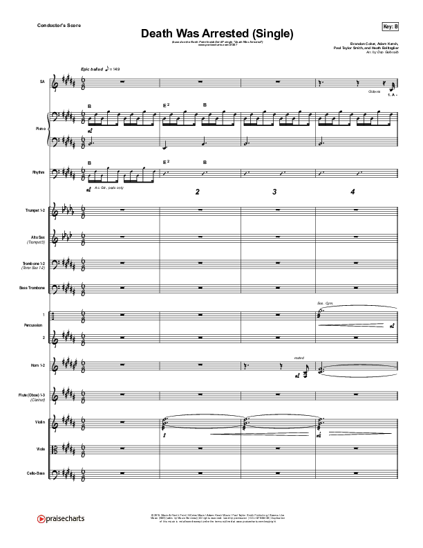 Death Was Arrested Conductor's Score (North Point Worship / Seth Condrey)