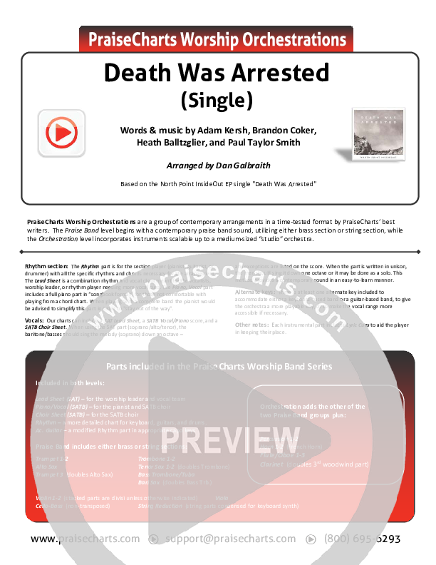 Death Was Arrested Orchestration (North Point Worship / Seth Condrey)