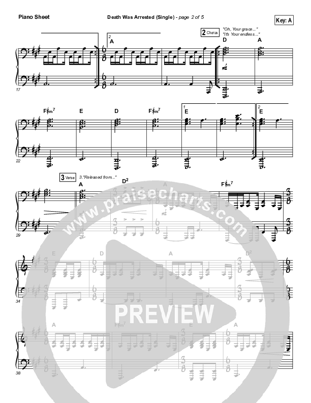 Death Was Arrested Piano Sheet (North Point Worship / Seth Condrey)