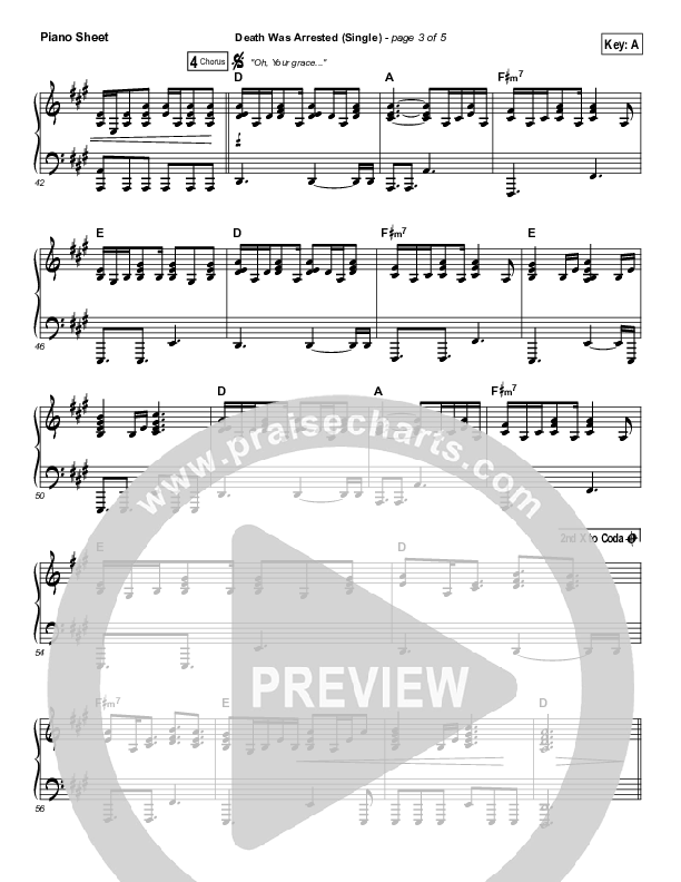 Death Was Arrested Piano Sheet (North Point Worship / Seth Condrey)