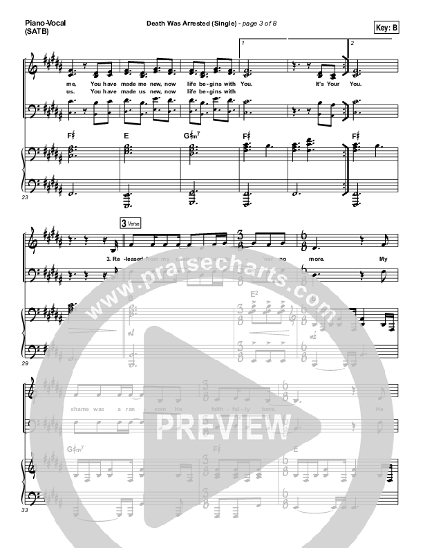 Death Was Arrested Piano/Vocal (SATB) (North Point Worship / Seth Condrey)