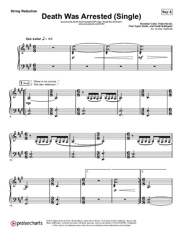 Death Was Arrested String Reduction (North Point Worship / Seth Condrey)