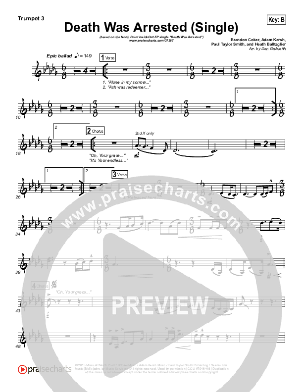 Death Was Arrested Trumpet 3 (North Point Worship / Seth Condrey)