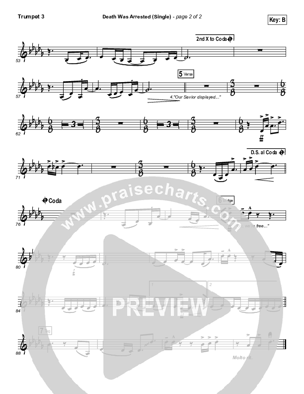 Death Was Arrested Trumpet 3 (North Point Worship / Seth Condrey)