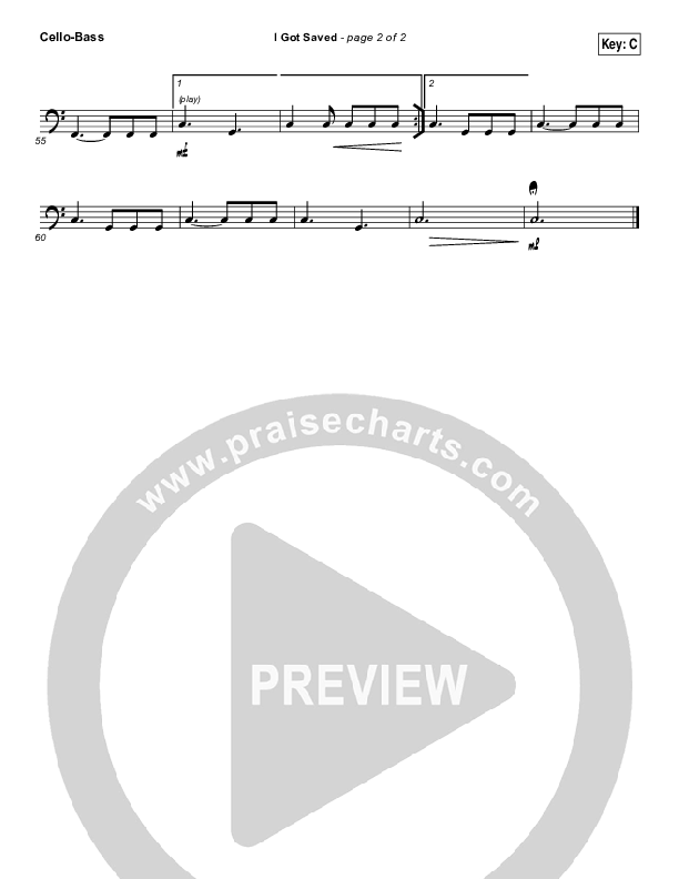 I Got Saved Cello/Bass (Selah)