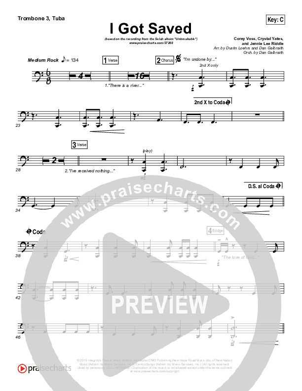 I Got Saved Trombone 3/Tuba (Selah)