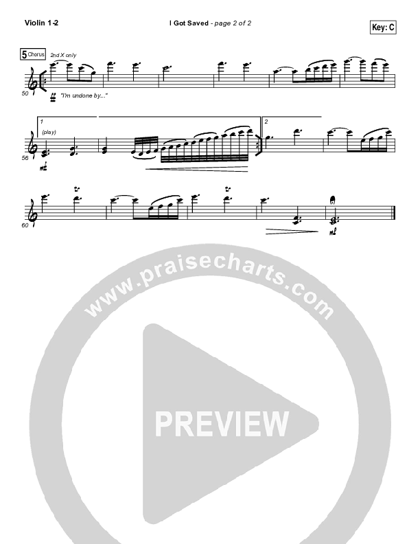 I Got Saved Violin 1/2 (Selah)