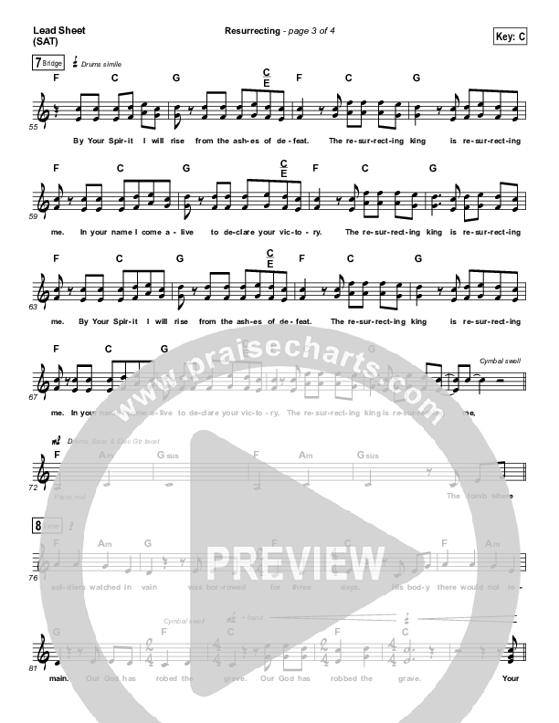 Resurrecting Lead Sheet (SAT) (Aaron Shust)