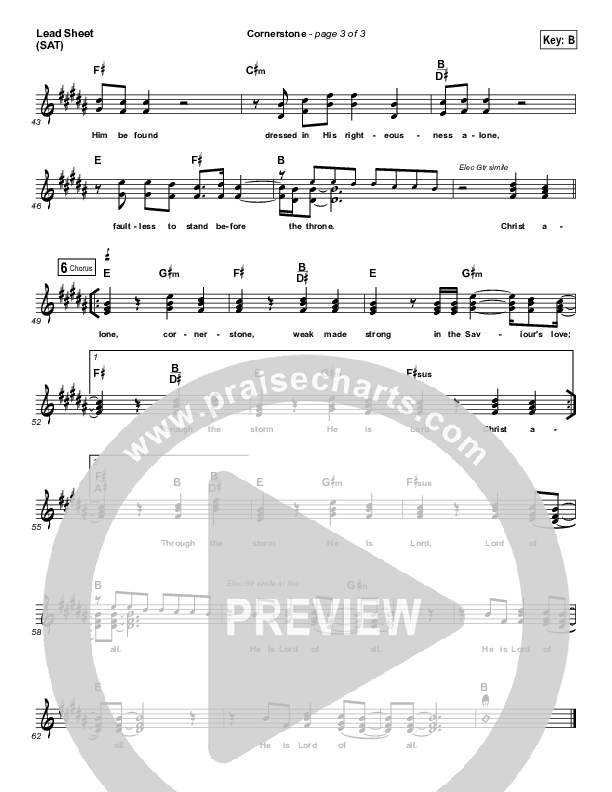 Cornerstone Lead Sheet (SAT) (Aaron Shust)