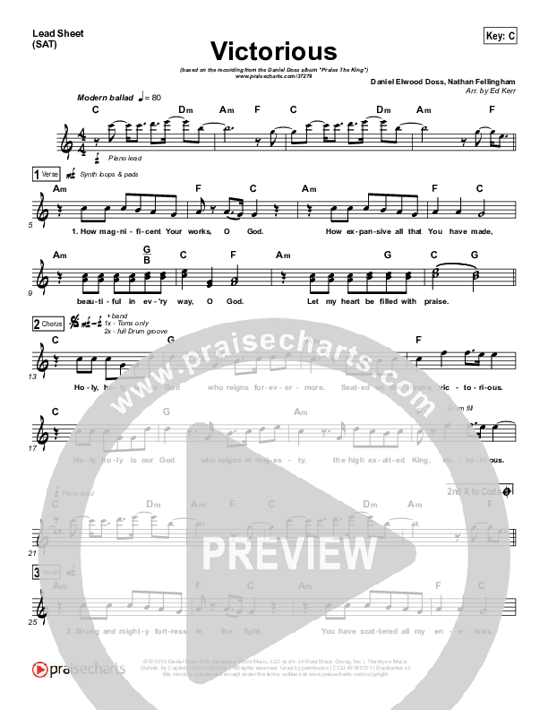 Victorious Lead Sheet (Daniel Doss)