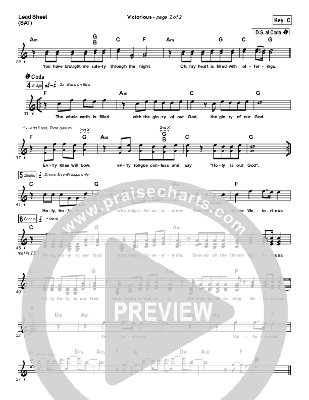Victorious Lead Sheet (Daniel Doss)