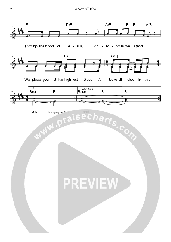 Above All Else Lead (SAT) (Dennis Prince / Nolene Prince)