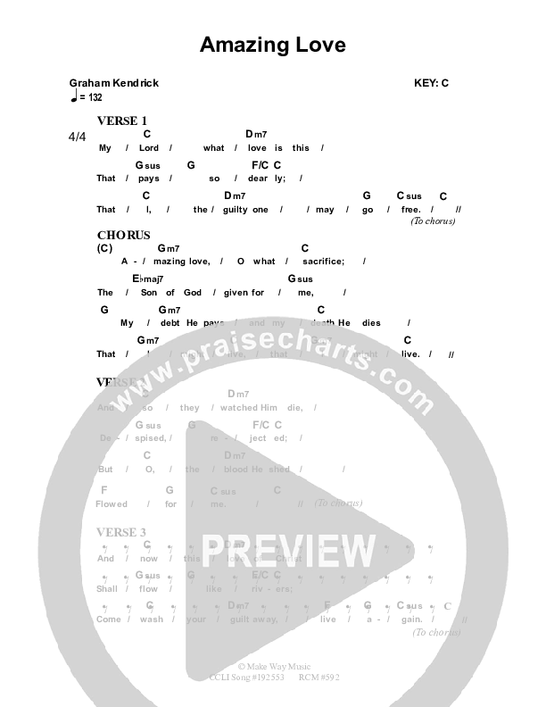 Amazing Love Chord Chart (Dennis Prince / Nolene Prince)