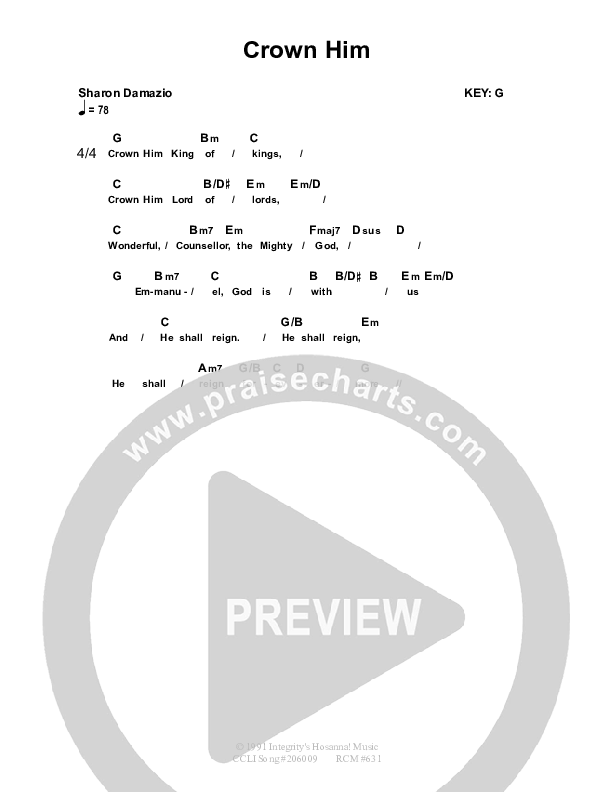 Crown Him Chord Chart (Dennis Prince / Nolene Prince)