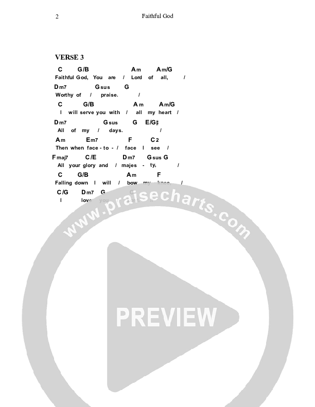 Faithful God Chord Chart (Dennis Prince / Nolene Prince)