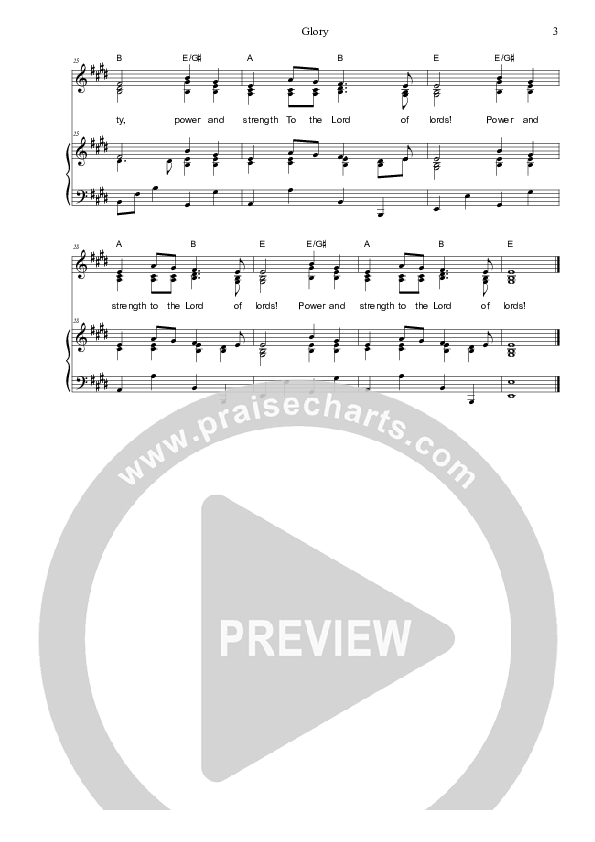Glory Piano/Vocal (SAT) (Dennis Prince / Nolene Prince)