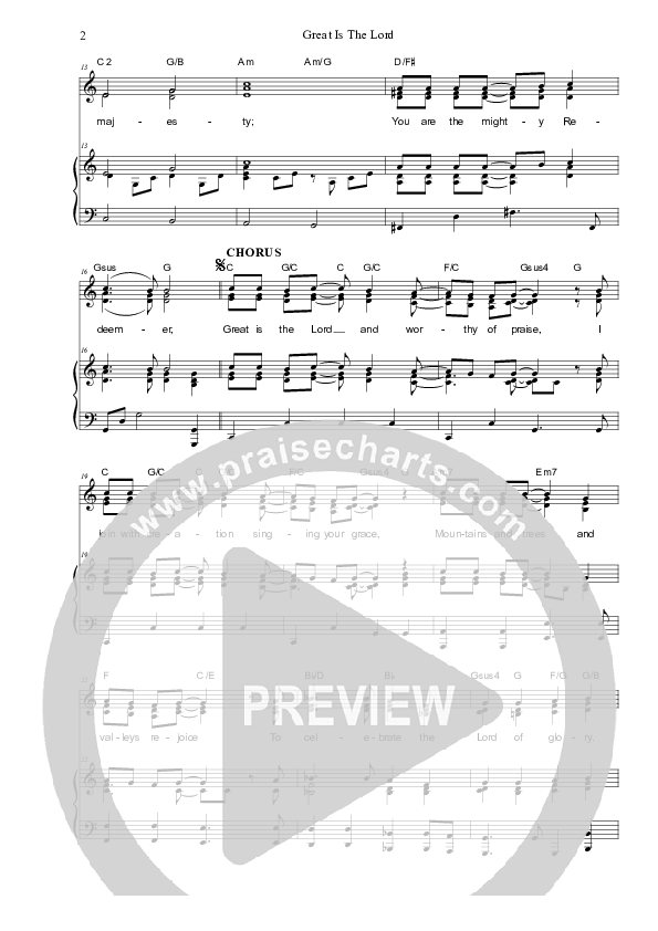 Great Is The Lord Piano/Vocal (SAT) (Dennis Prince / Nolene Prince)