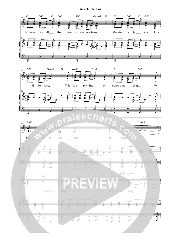 Great Is The Lord Piano/Vocal (SAT) (Dennis Prince / Nolene Prince)