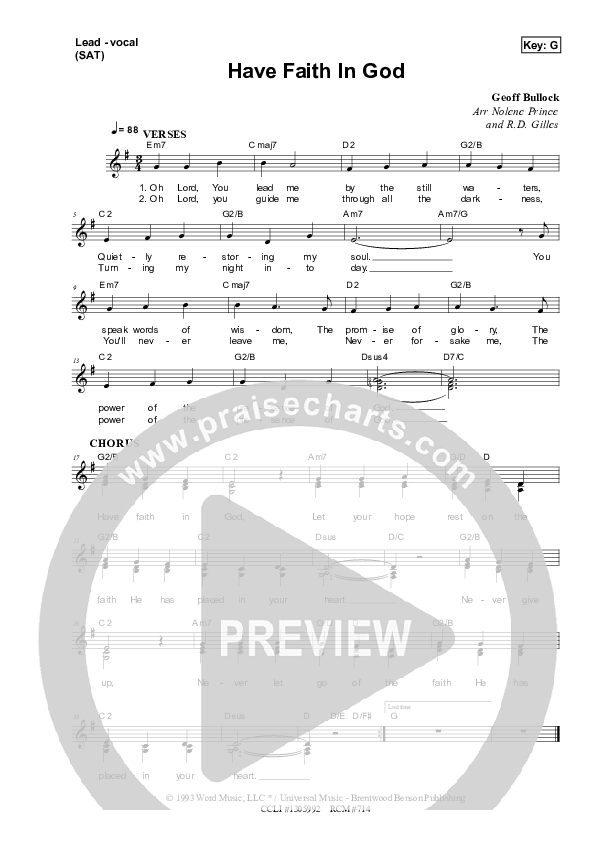 Have Faith In God Piano/Vocal & Lead (Dennis Prince / Nolene Prince)