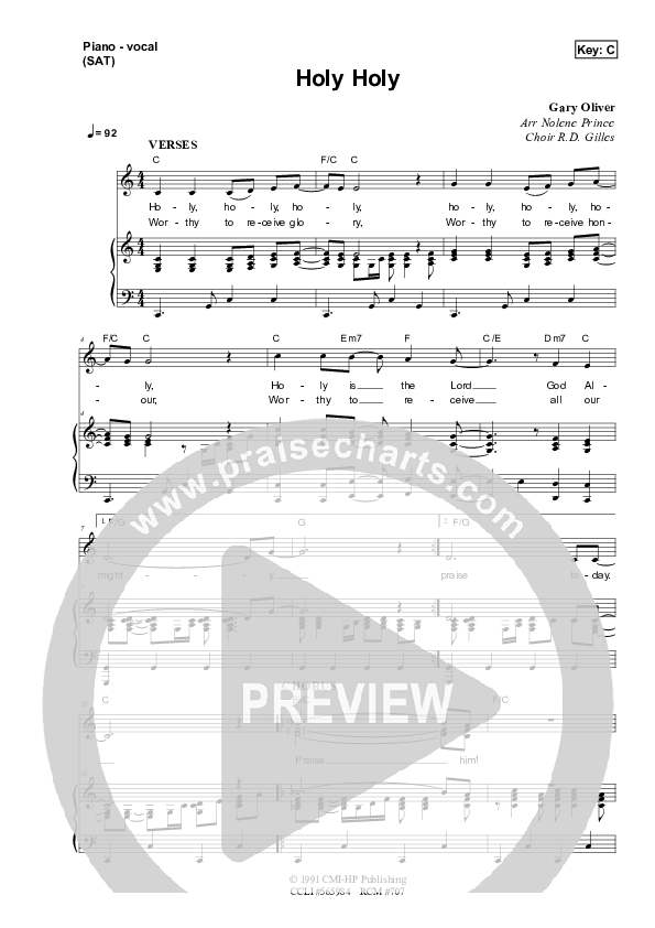 Holy Holy Holy Piano/Vocal & Lead (Dennis Prince / Nolene Prince)